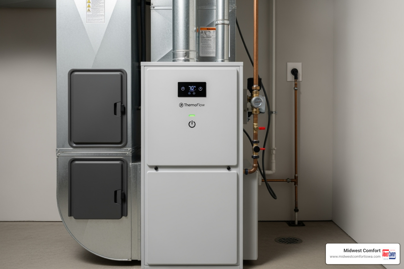 clean modern furnace unit - heating contractor ankeny