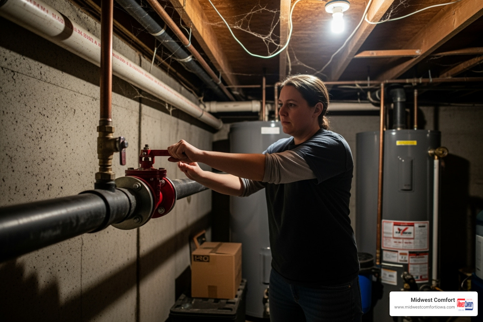 homeowner shutting off a main water valve - emergency system repair windsor heights homeowner shutting off a main water valve - emergency system repair windsor heights