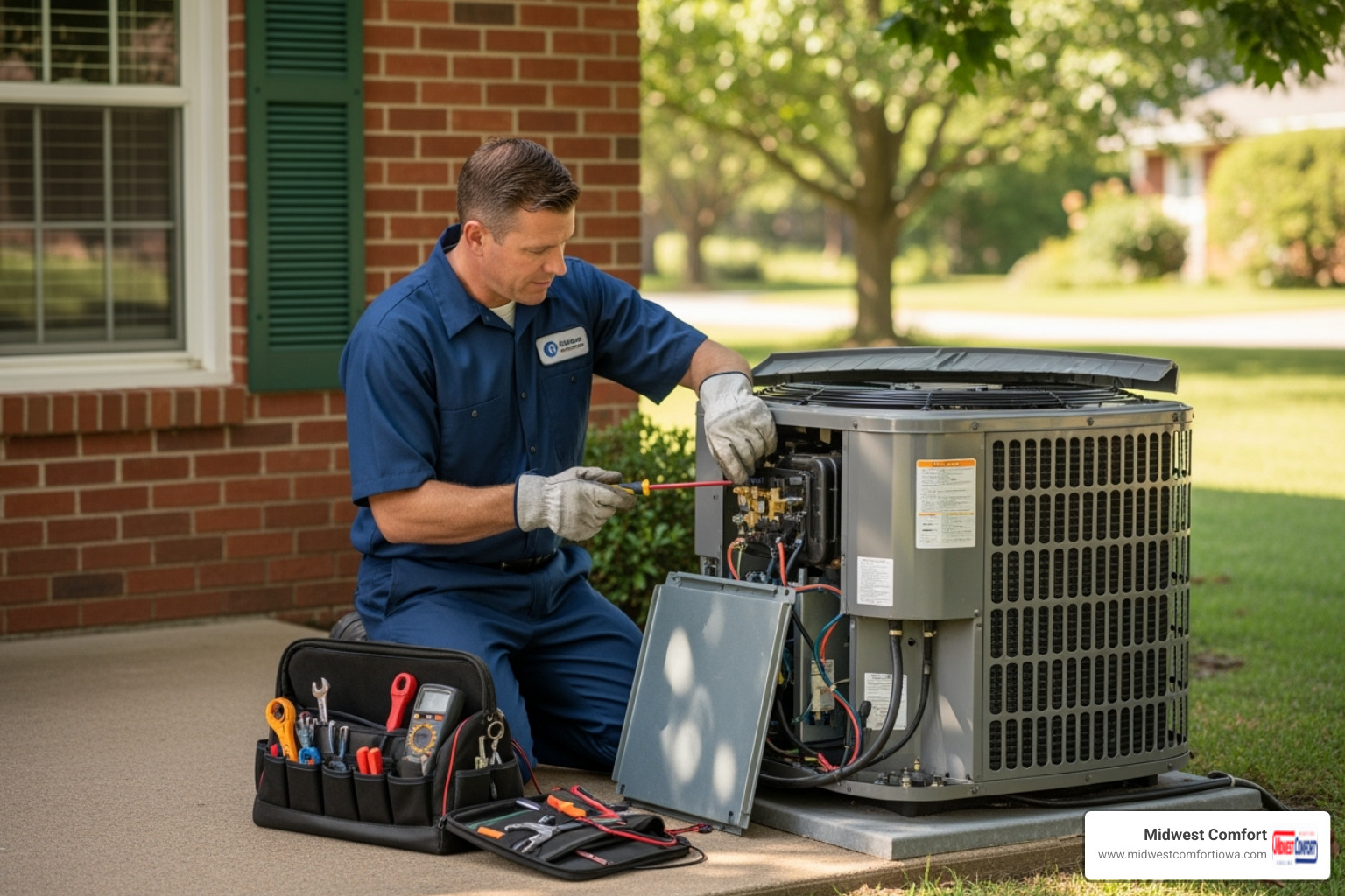 technician performing routine HVAC maintenance - emergency system repair windsor heights technician performing routine HVAC maintenance - emergency system repair windsor heights