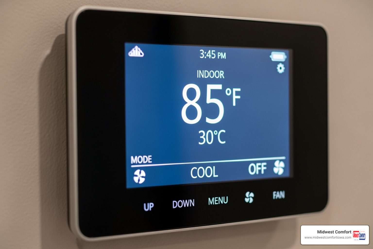 thermostat showing a high indoor temperature - ac repair des moines ia