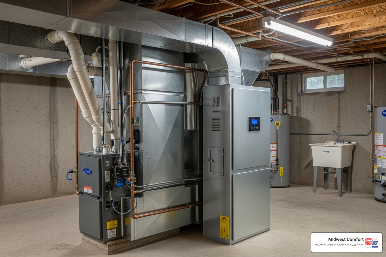 whole-home air purifier integrated with an HVAC system - air quality testing johnston