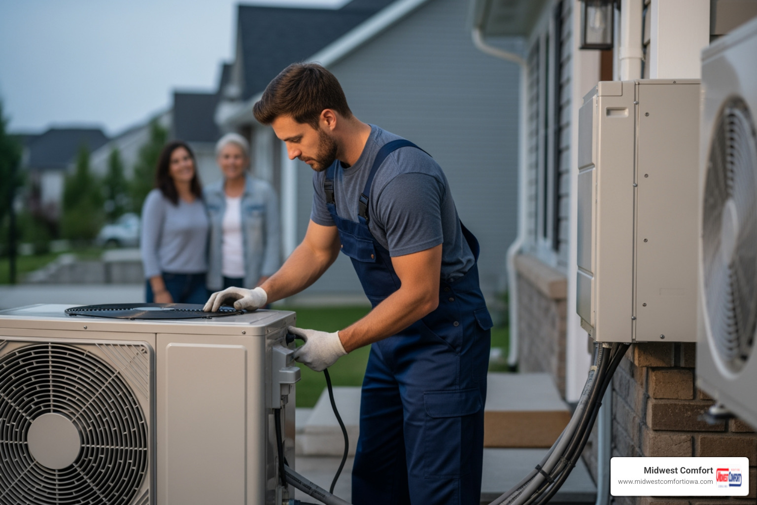 Infographic showing the emergency heat pump installation process: 1) Emergency call received 24/7, 2) Technician dispatched immediately to Des Moines home, 3) On-site diagnosis and safety check, 4) Old unit removal if needed, 5) New heat pump installation and connection, 6) System testing and homeowner walkthrough, 7) Comfort restored with ongoing support - 24 hour heat pump installation in des moines, ia Infographic showing the emergency heat pump installation process: 1) Emergency call received 24/7, 2) Technician dispatched immediately to Des Moines home, 3) On-site diagnosis and safety check, 4) Old unit removal if needed, 5) New heat pump installation and connection, 6) System testing and homeowner walkthrough, 7) Comfort restored with ongoing support - 24 hour heat pump installation in des moines, ia