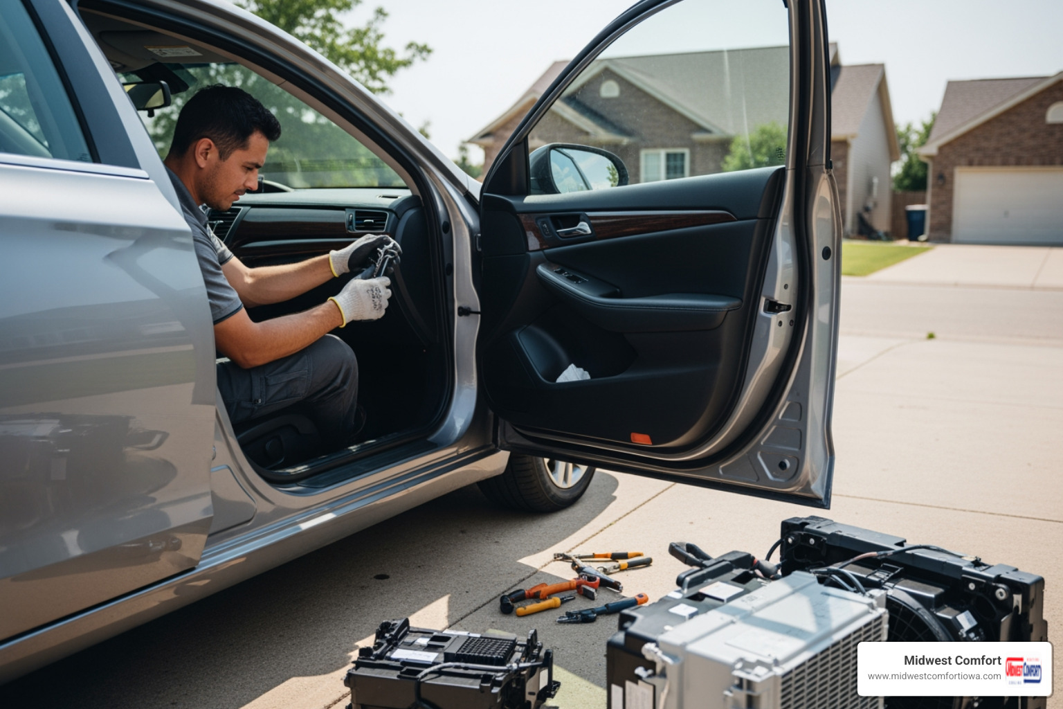 infographic showing benefits of modern AC installation including lower energy bills, improved comfort, better air quality, and warranty protection - ac installation in carlisle ia