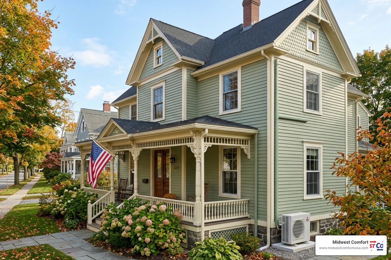 historic home exterior with painted line hides protecting mini split refrigerant lines historic home exterior with painted line hides protecting mini split refrigerant lines