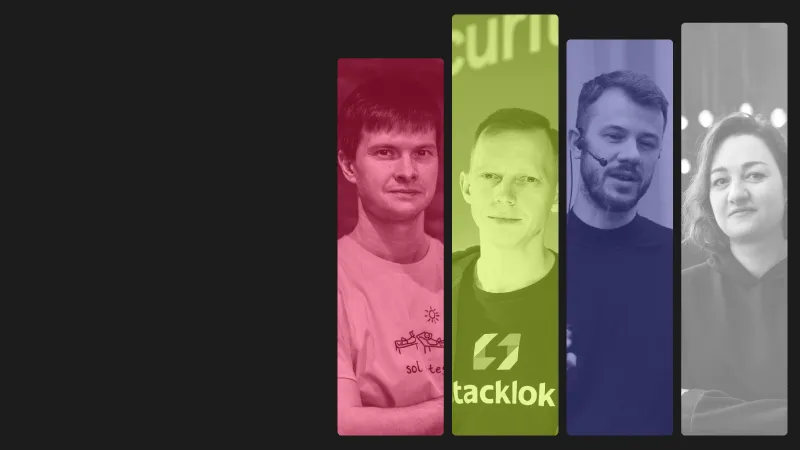 Cover of Tech industry review 2024: speaker photos in color-tinted panels
