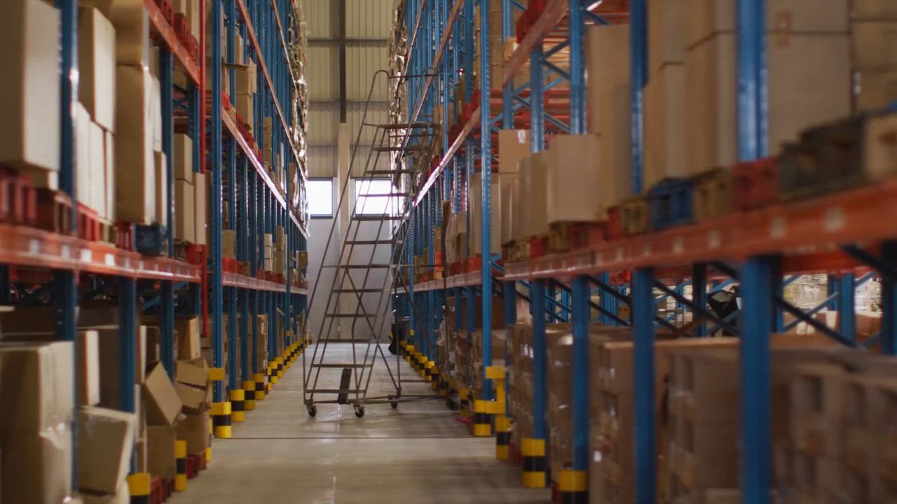 Storage aisles at Sukljian’s warehouse in Amman