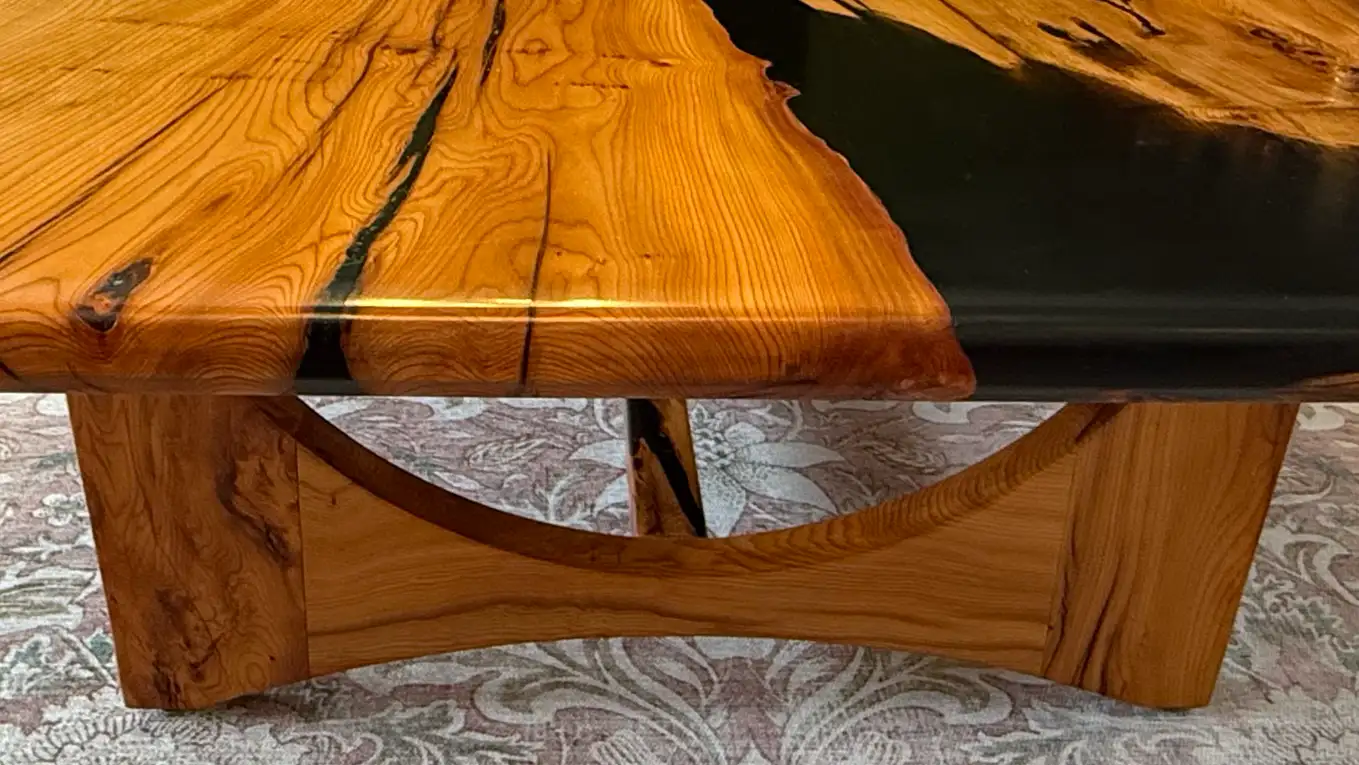 yew wood hand crafted coffee table