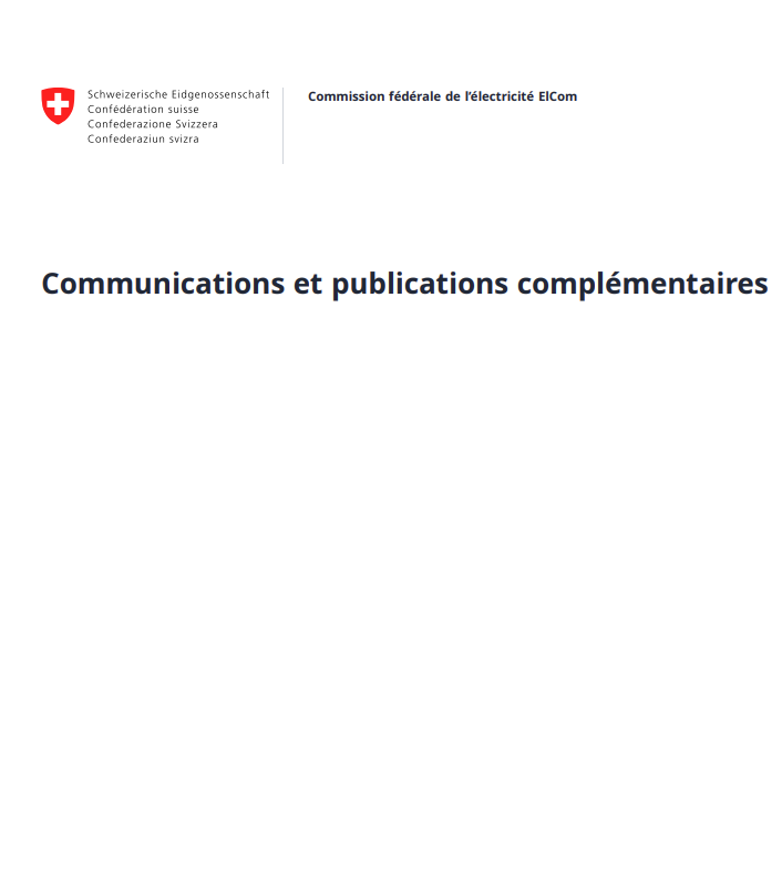 Communications et publications complémentaires ElCom