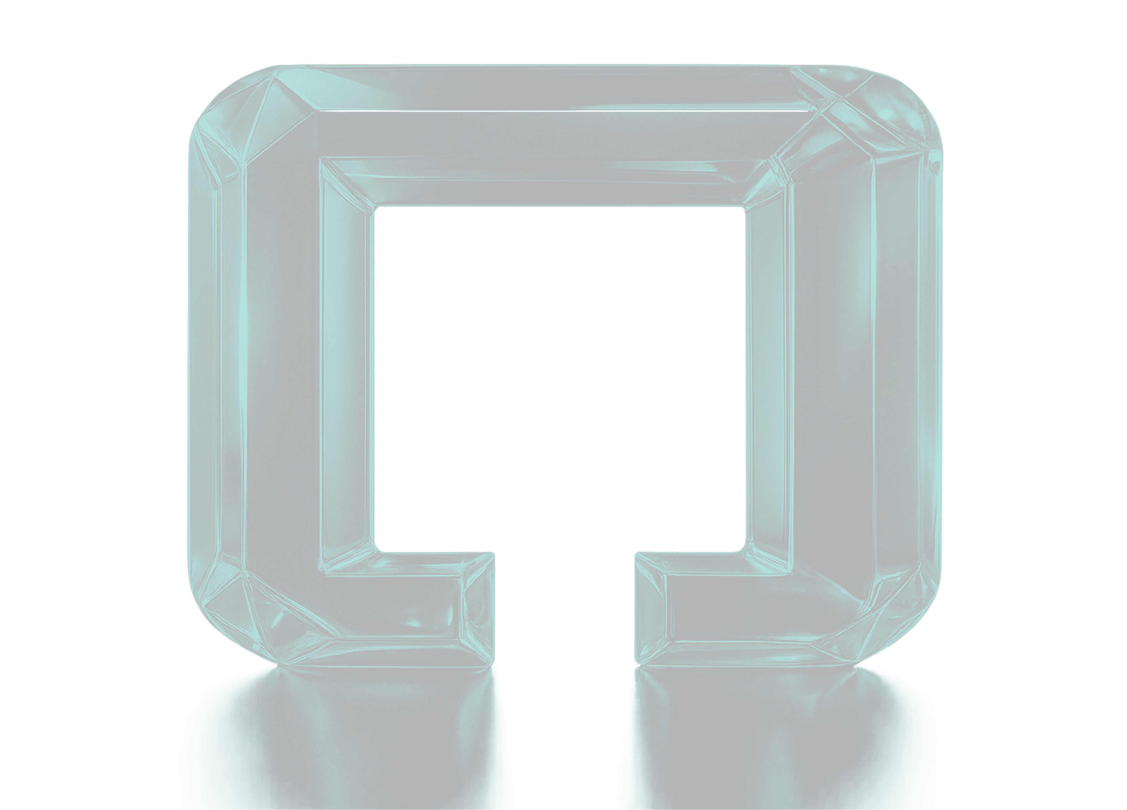 TOKEN2049 Singapore glass logo, transparent geometric design with mint tint