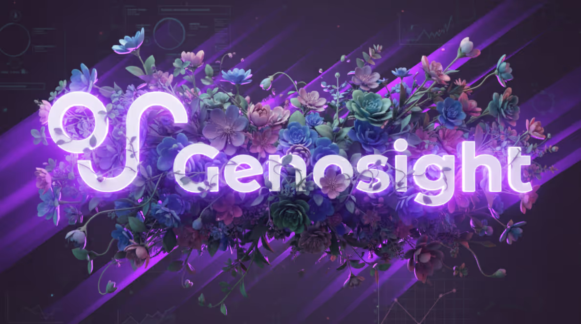 Genosight logo with floral design at TOKEN2049 in Singapore