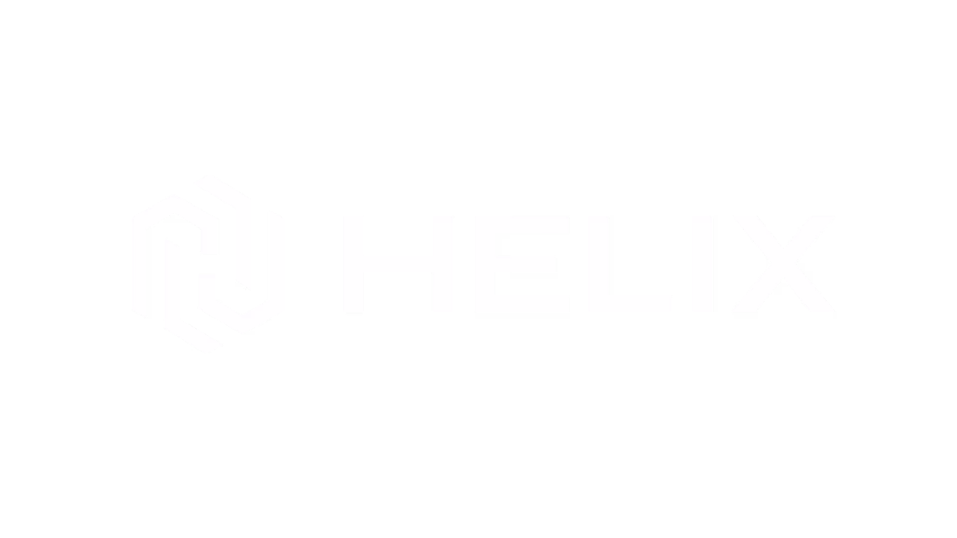 The word 'HELIX' in bold white capital letters on a black background accompanied by a circular abstract geometric design to the left of the text.