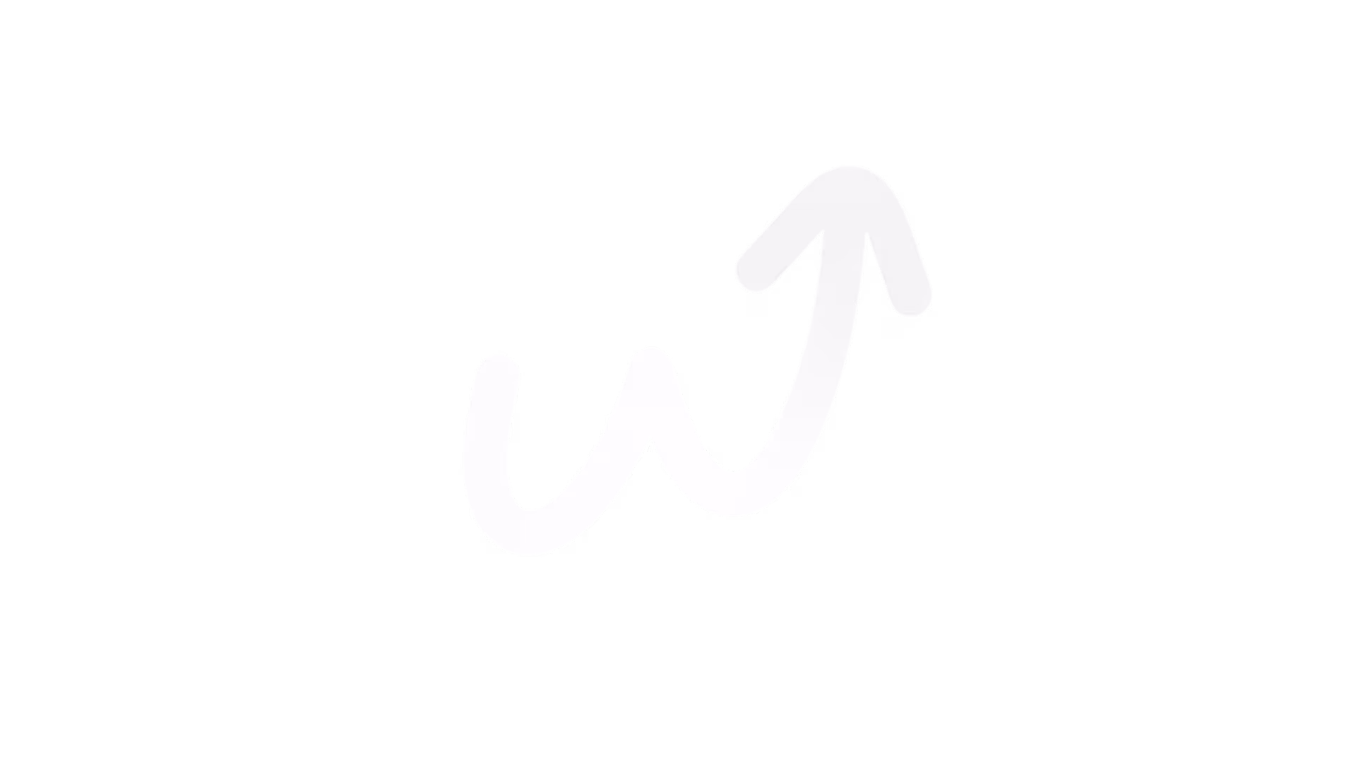 White upward trending arrow with a wavy line on a black background, symbolizing growth or progress.