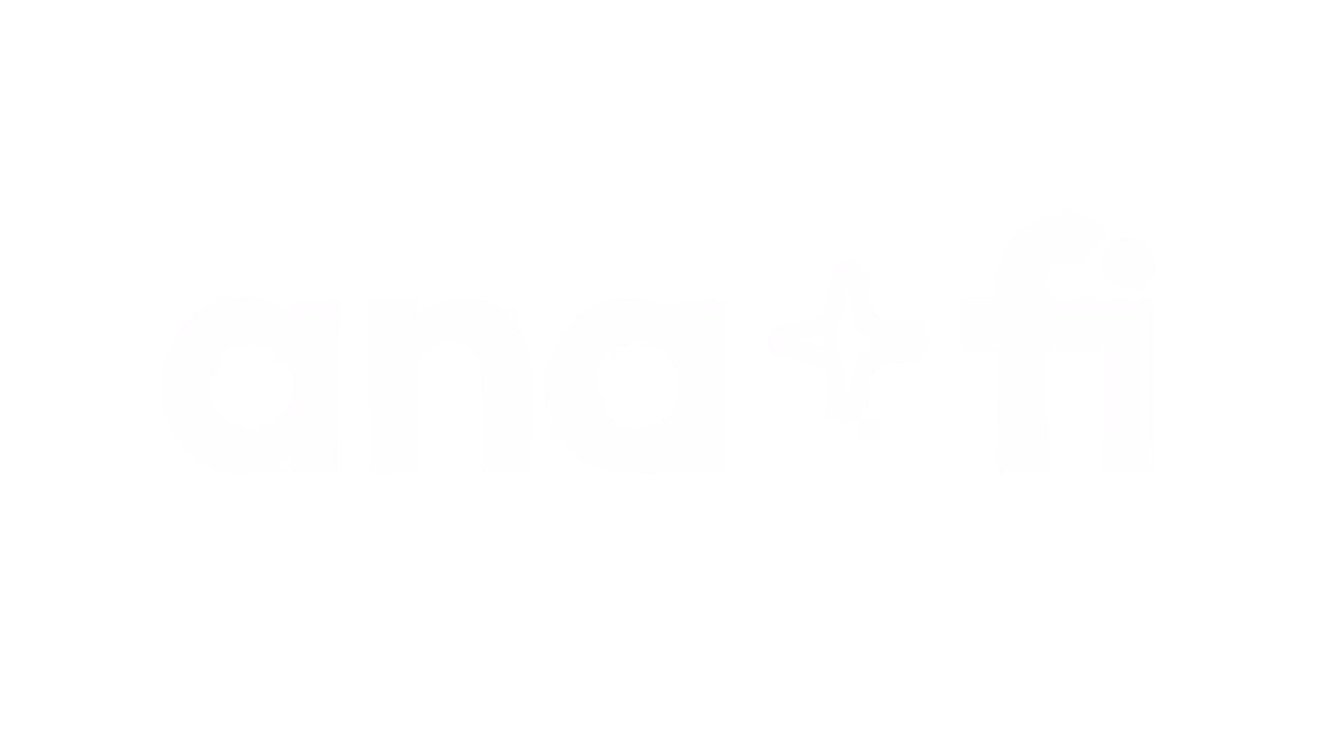 White lowercase text 'ana' followed by a small plus sign and lowercase letter 'f' on a black background.