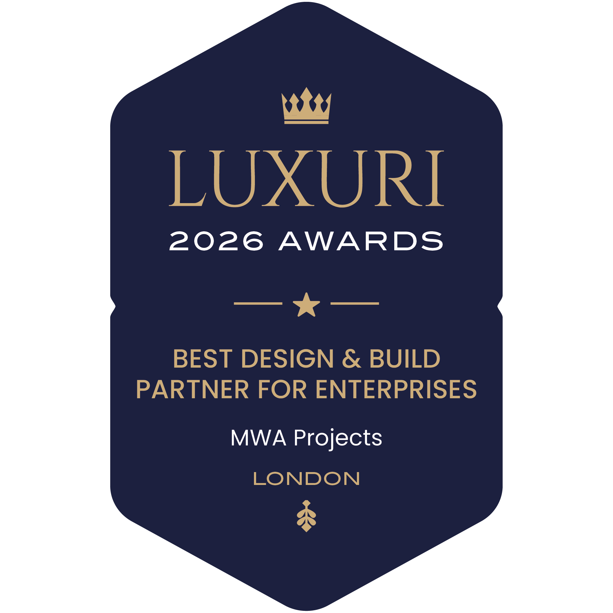 Luxuri Awards 2026 - Best Design & Build Partner for Enterprises