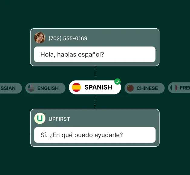 A caller asks a question in Spanish and the marketing answering service detects the language and replies fluently.