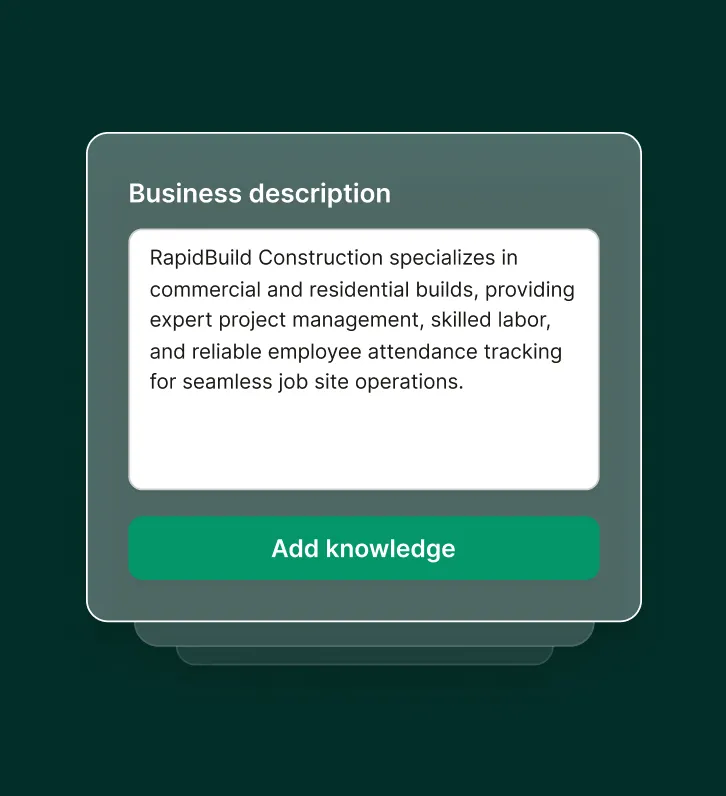 A dashboard shows how a call out system stores business details and employee attendance information.