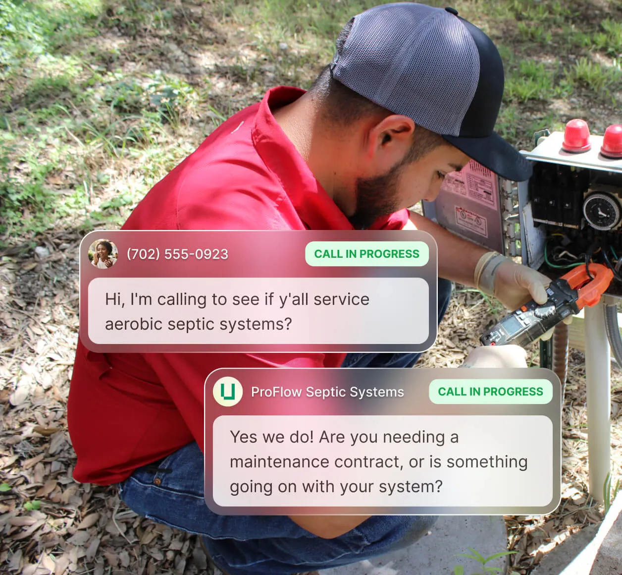 Image illustrating voicemail detection. Somebody asked to be connected to a person named Chris, but Chris did not answer, so the receptionist takes a message instead.