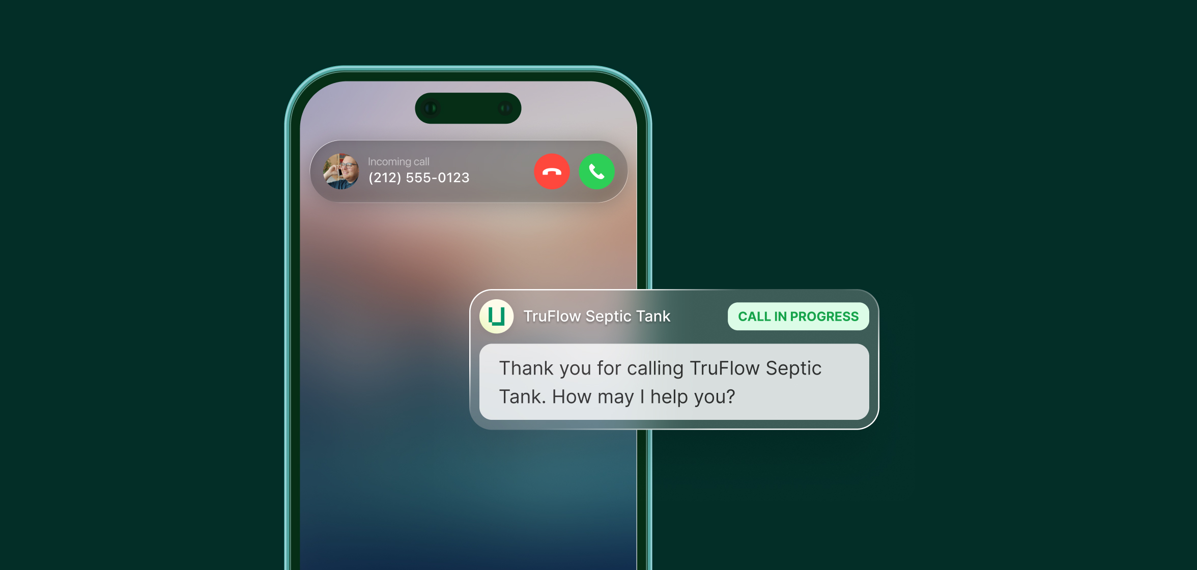 AI receptionist answering a septic call