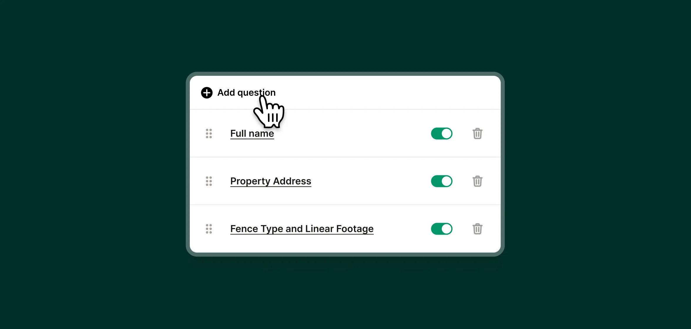 An example of customizing information a fencing company wants to collect while using a virtual answering service