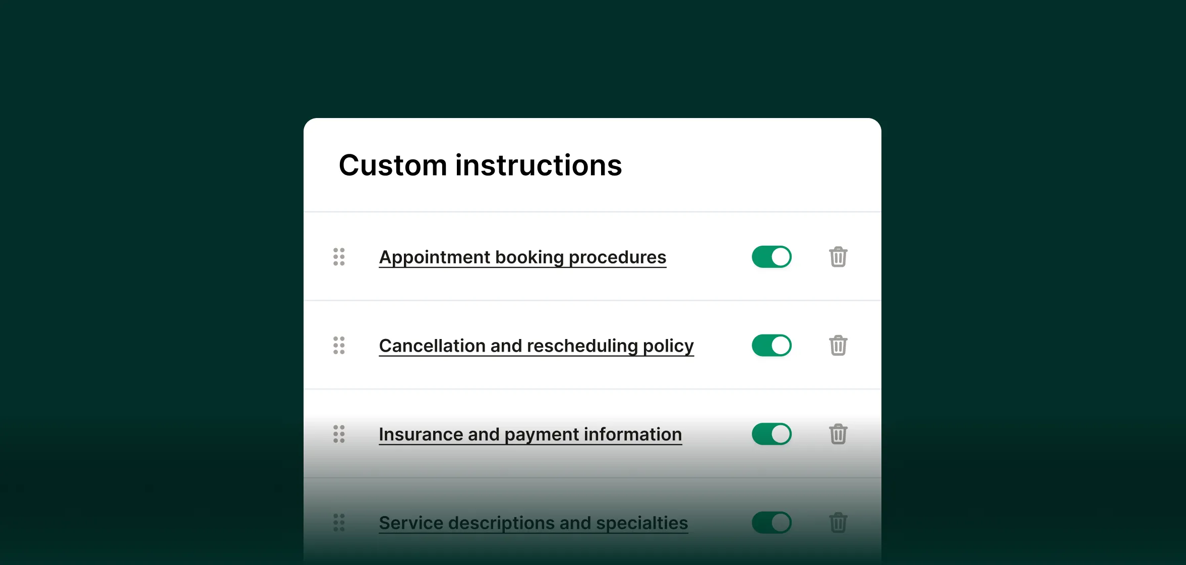 An example of adding your business details to outsource receptionist services.