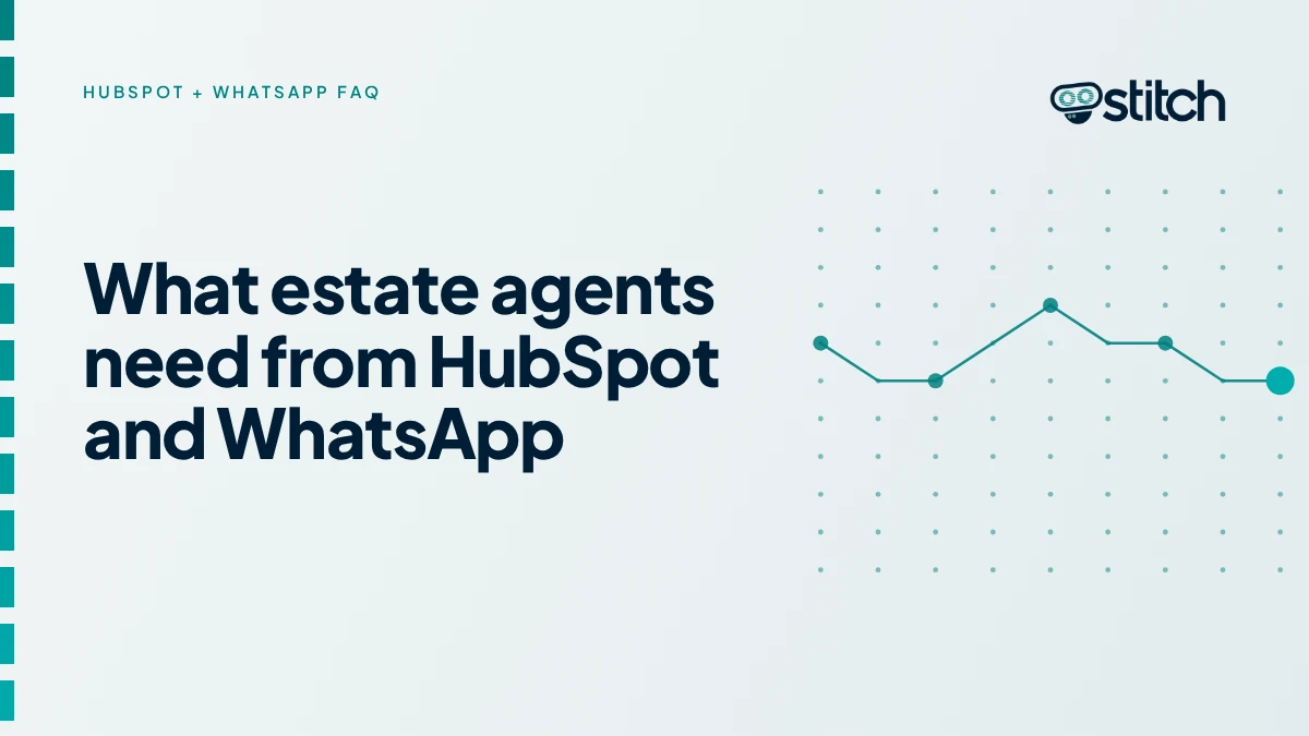 Graphic on estate agency considerations for WhatsApp and HubSpot integration