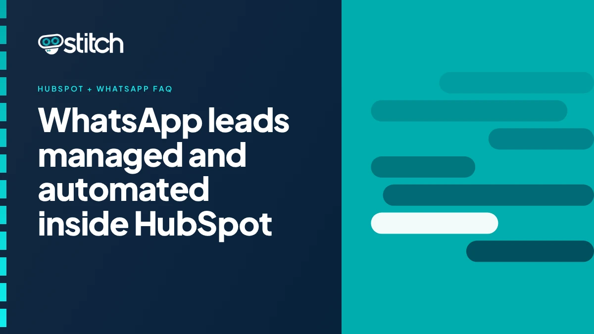 Graphic showing WhatsApp lead management and automation within HubSpot CRM