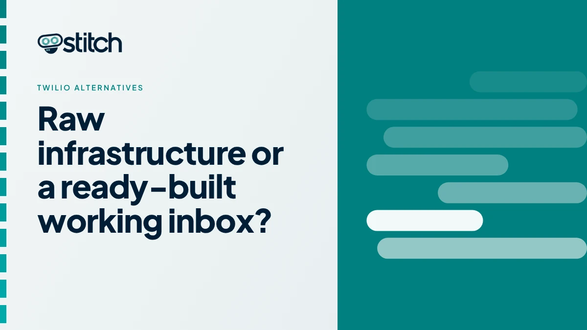 Graphic comparing raw WhatsApp API infrastructure with a ready-built shared inbox