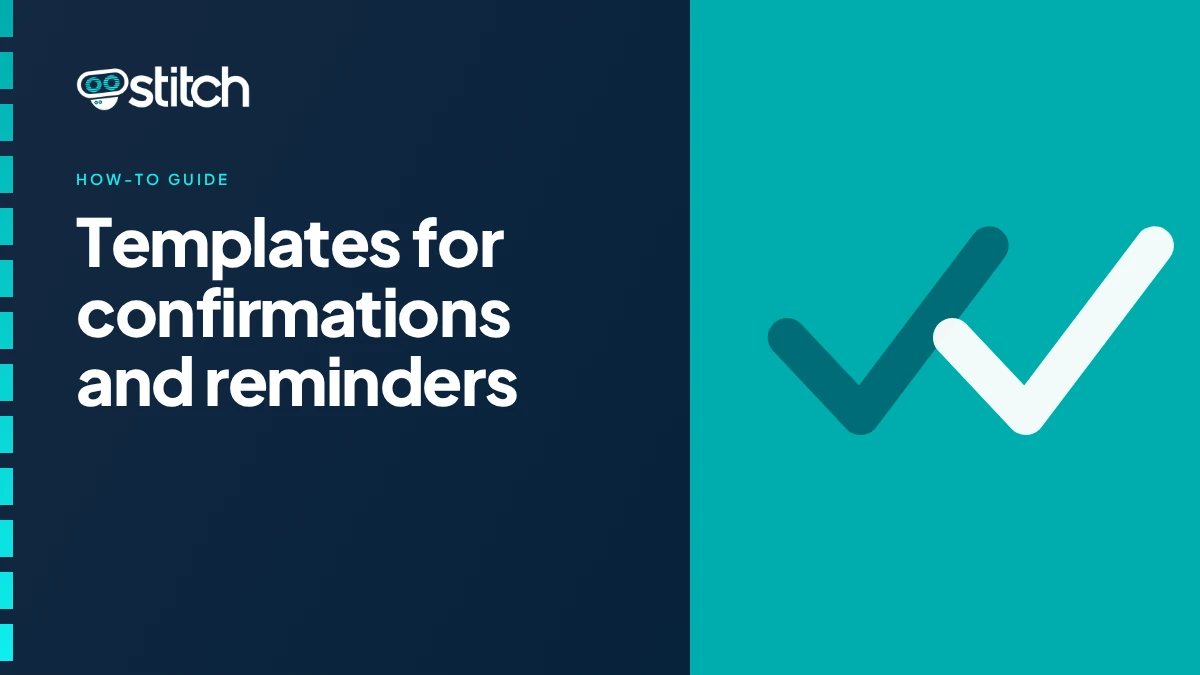 Graphic showing WhatsApp message templates for appointment confirmations and reminders