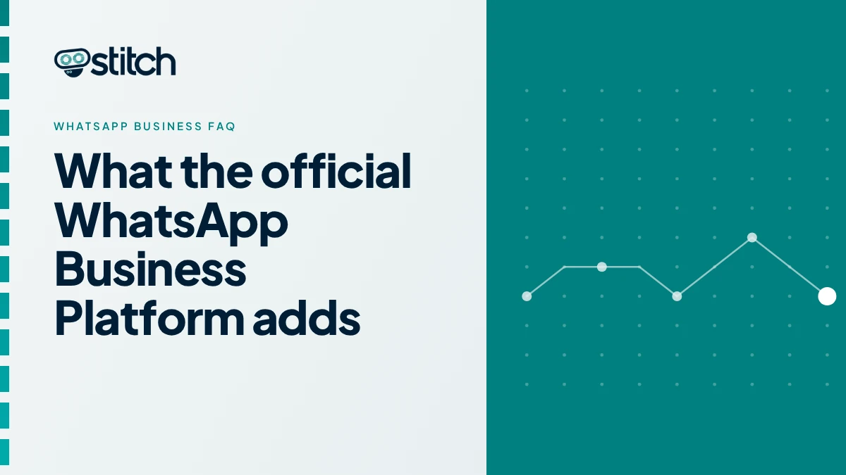 Graphic showing what the official WhatsApp Business Platform provides compared with the free app