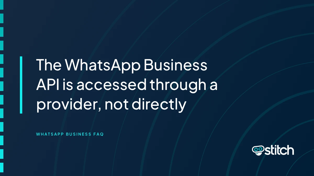 Graphic explaining that businesses access the WhatsApp Business API through a Business Solution Provider