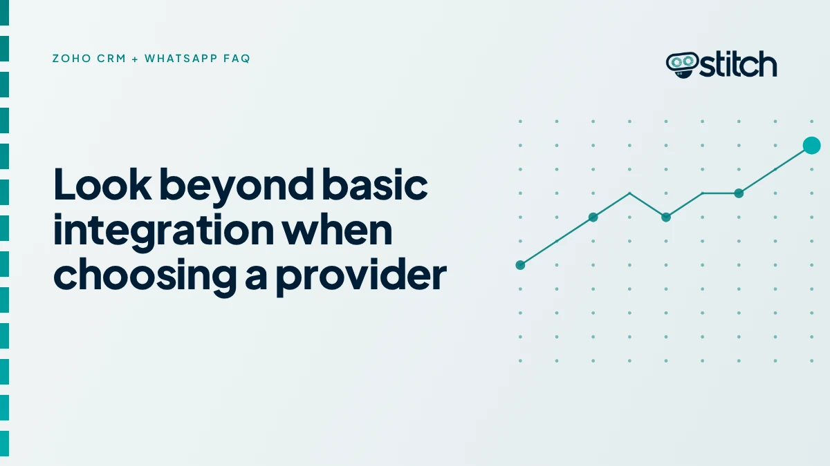Graphic on choosing a WhatsApp provider for Zoho CRM beyond basic integration