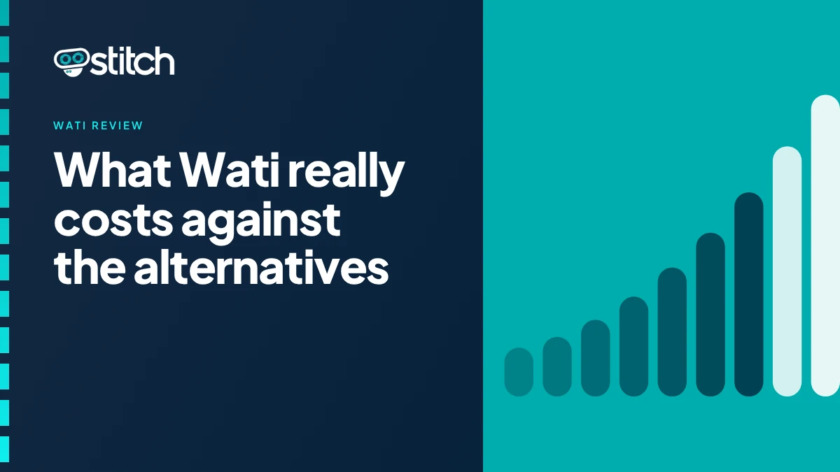 Graphic comparing Wati pricing with alternative WhatsApp Business platforms