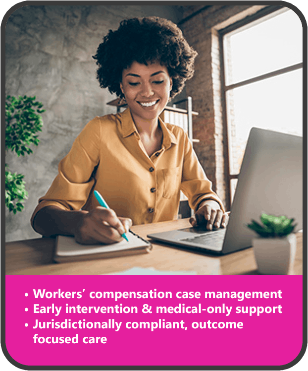 a woman writing down notes on a notepad on her desk