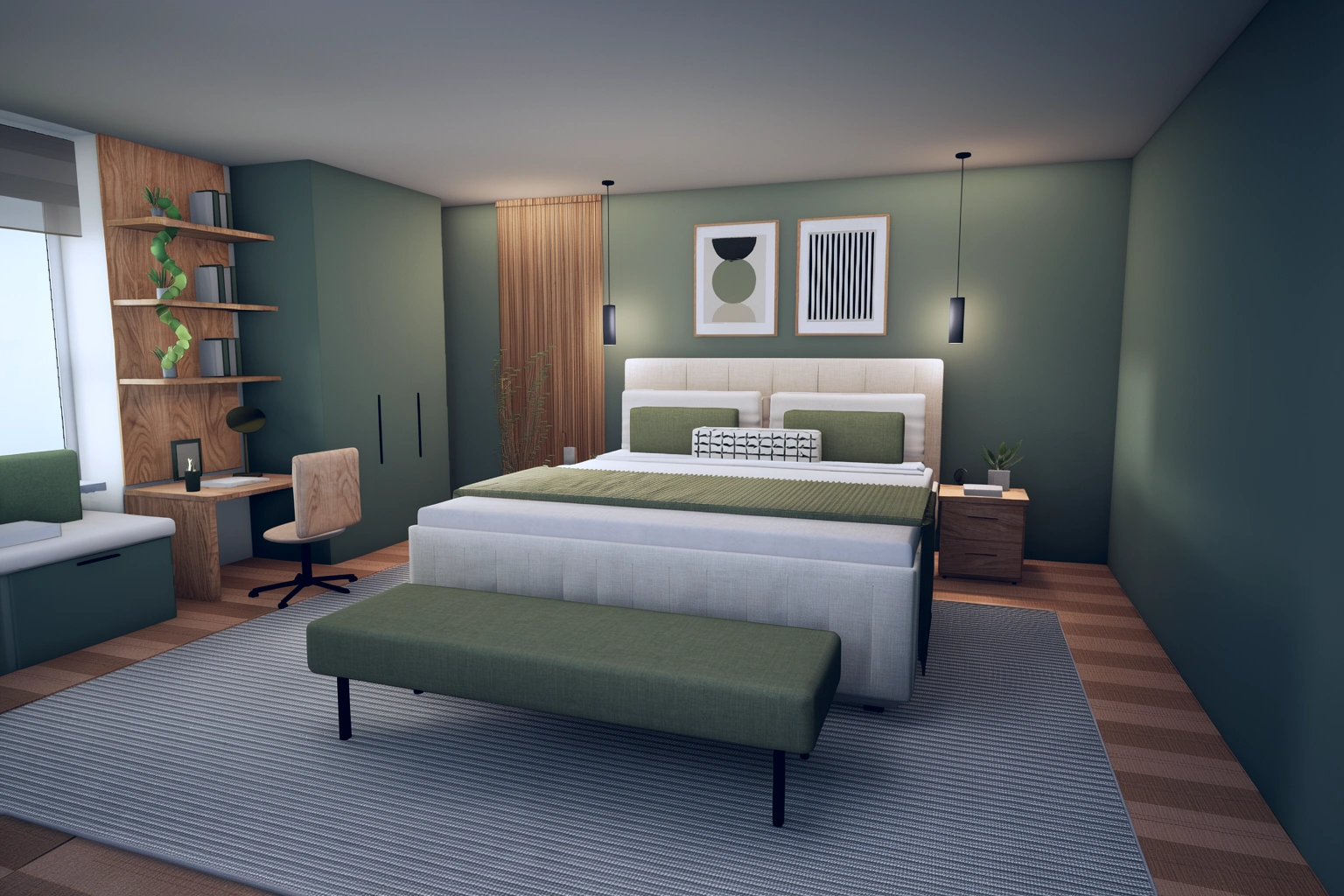 Realistic AI render based on the same fixed Nova bedroom view
