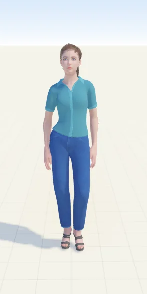 Female Nova AI character wearing a teal shirt