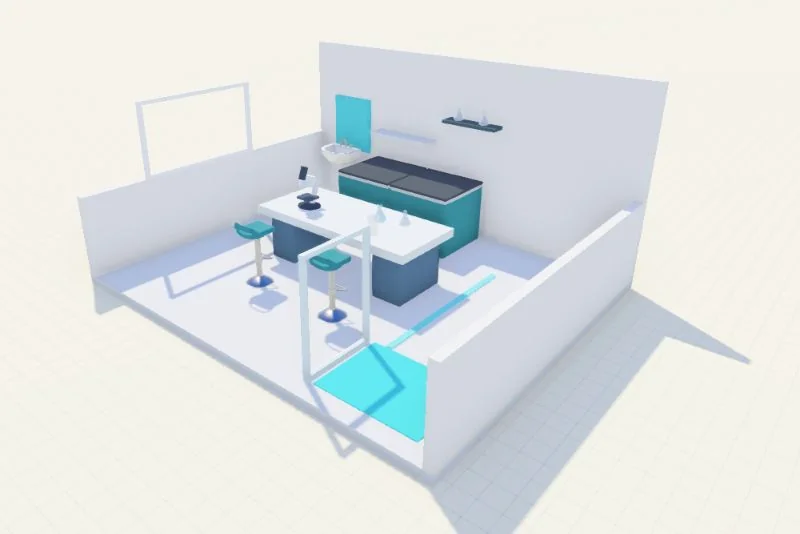 Nova teaching laboratory with microscope bench, wash station and glass entrance