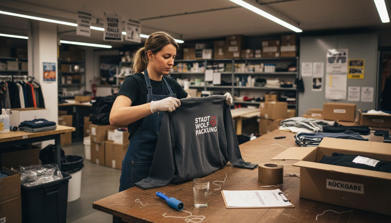 Bedruckte Hoodies auf mögliche Qualitätsmängel überprüfen