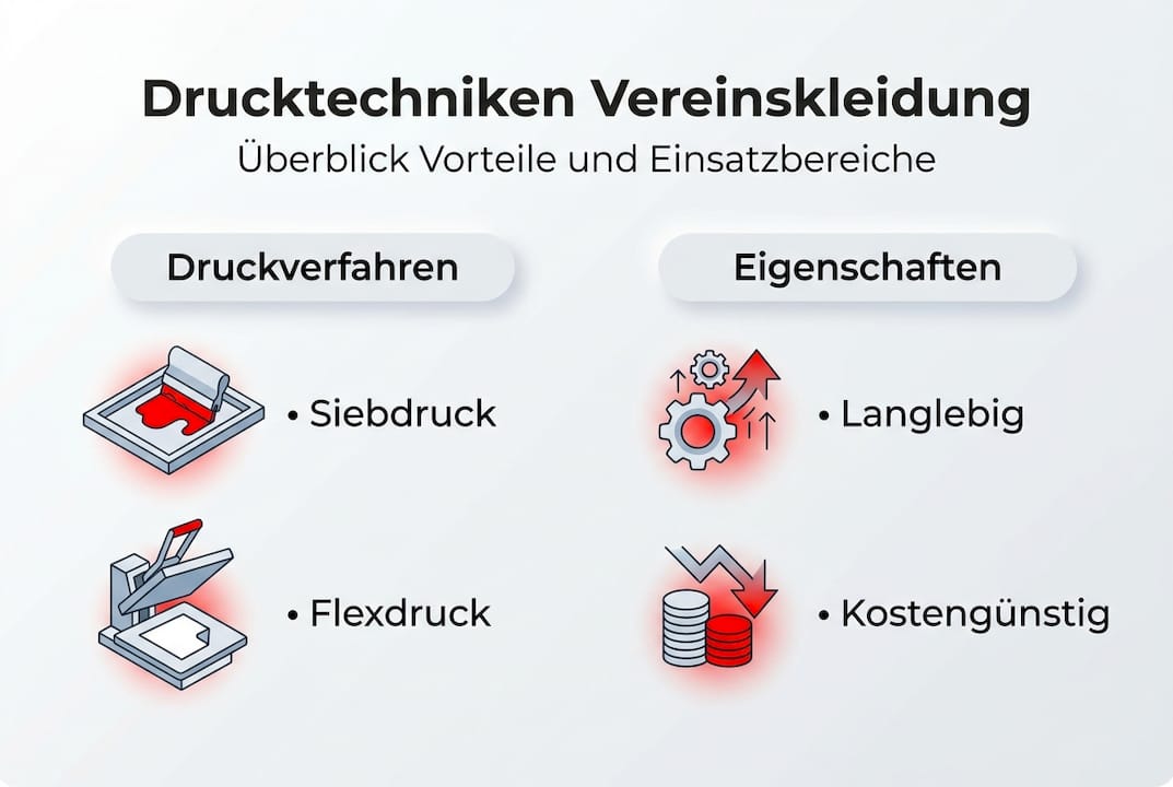 Infografik: Die wichtigsten Druckverfahren für Vereinsbekleidung im Überblick