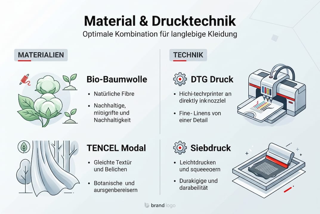 Infografik: Die besten Kombinationen aus Material und Druckverfahren