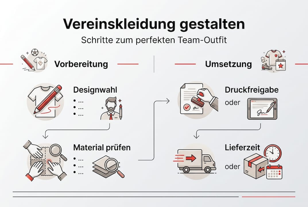 Infografik: So gelingt die Personalisierung eurer Vereinskleidung Schritt für Schritt