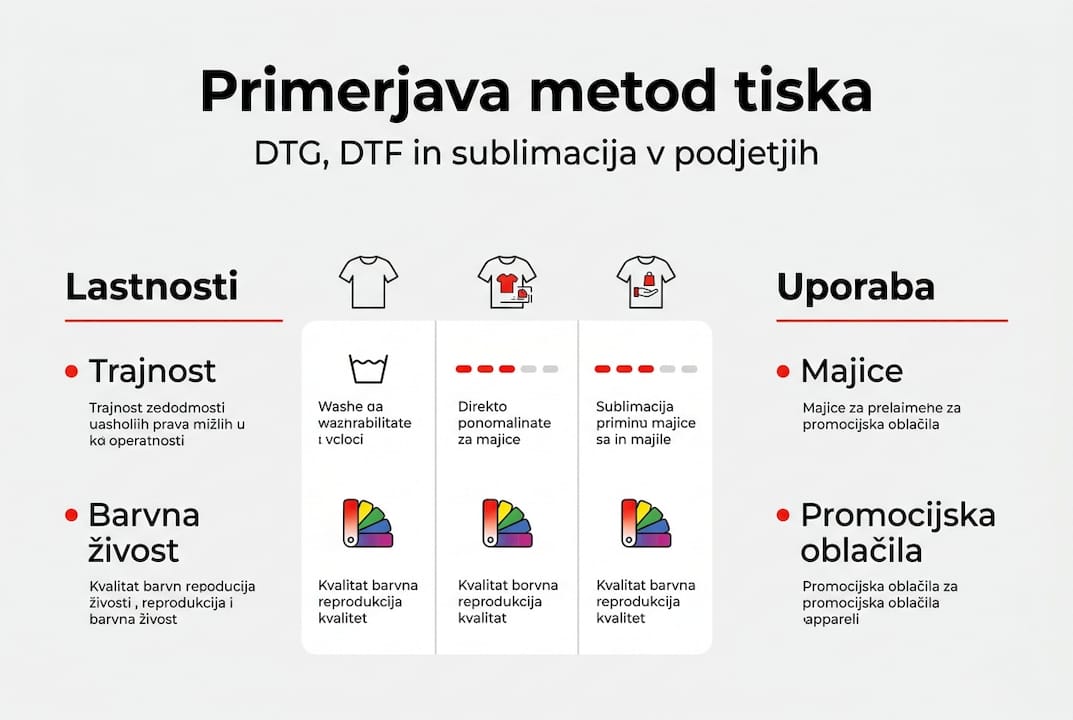Pregled digitalnih tiskarskih tehnik v infografiki