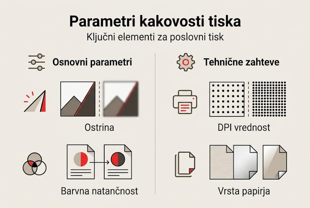Pregleden prikaz najpomembnejših dejavnikov za kakovosten tisk