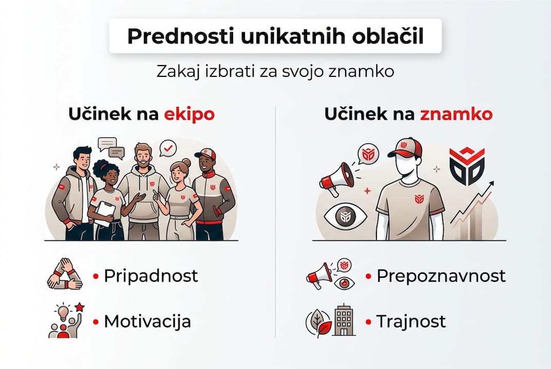 Infografika: Zakaj izbrati promocijska oblačila po meri
