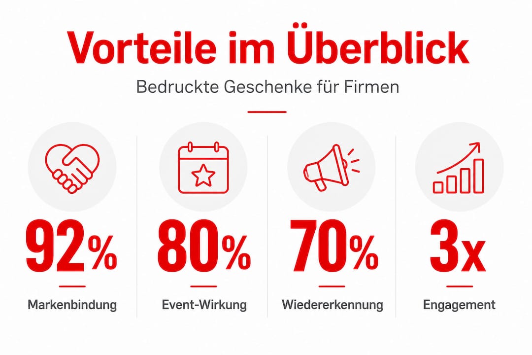 Infografik: Die wichtigsten Vorteile von bedruckten Geschenken auf einen Blick