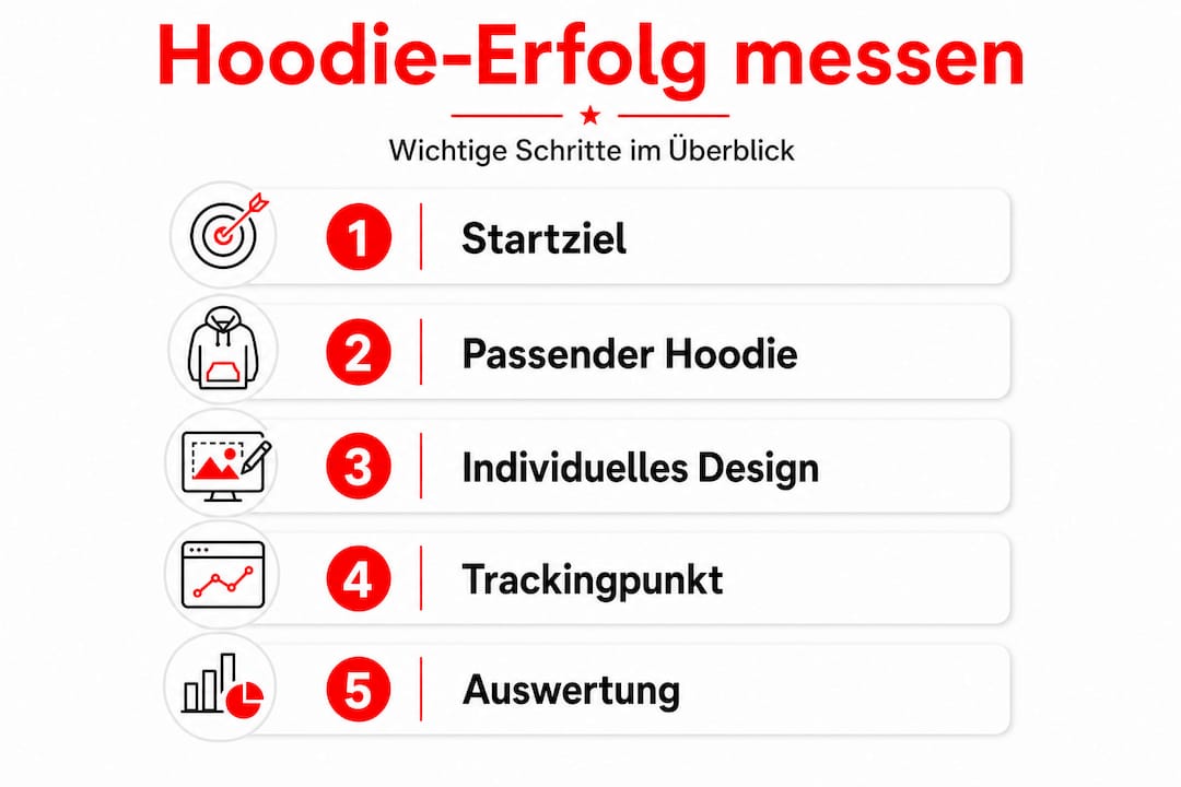 So gelingt deine Hoodie-Kampagne: Die fünf entscheidenden Schritte in einer übersichtlichen Infografik