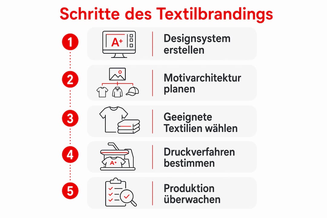 Anschauliche Darstellung: Schritt-für-Schritt-Anleitung zum Textilbranding