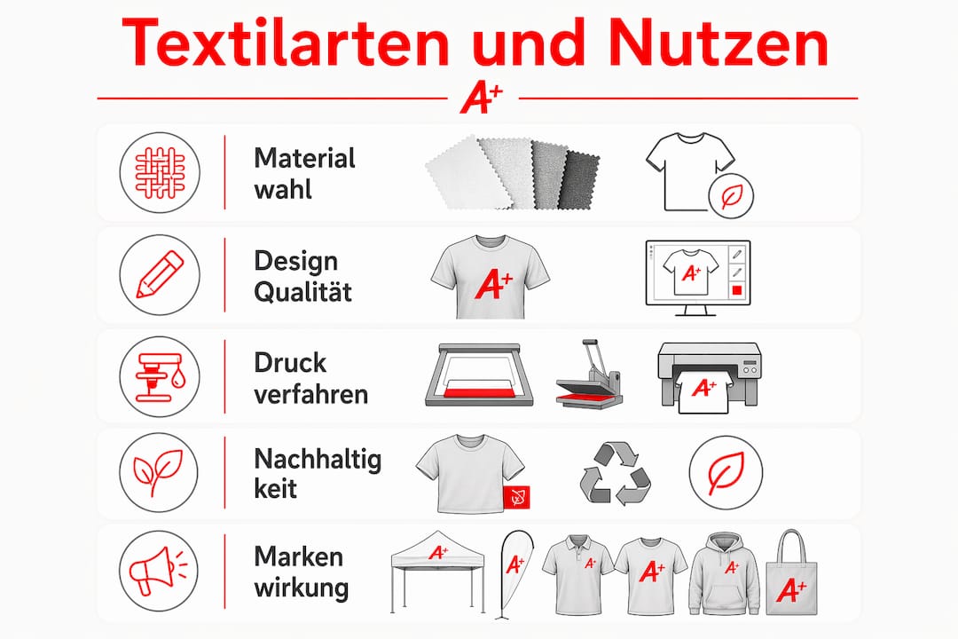 Infografik: Die wichtigsten Textilarten und ihre Vorteile für Veranstaltungen auf einen Blick
