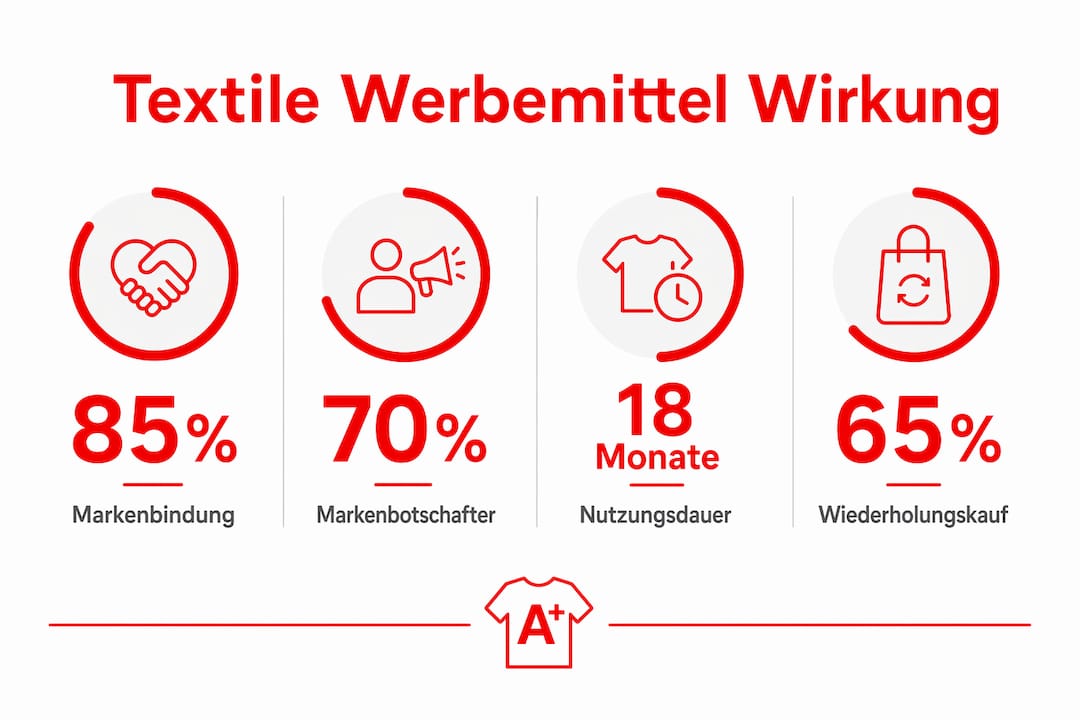 Infografik: Zahlen und Fakten zur Wirkung von Textilwerbung auf die Markenbindung