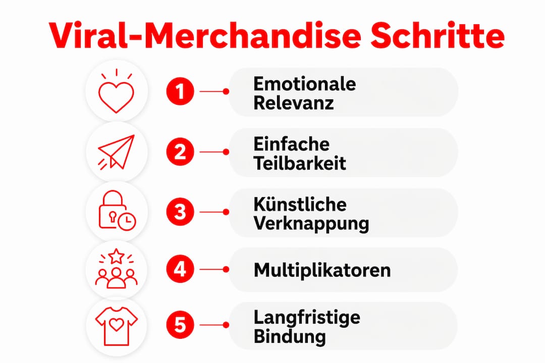 Grafik: So entsteht erfolgreicher Viral-Merch – Schritt für Schritt erklärt