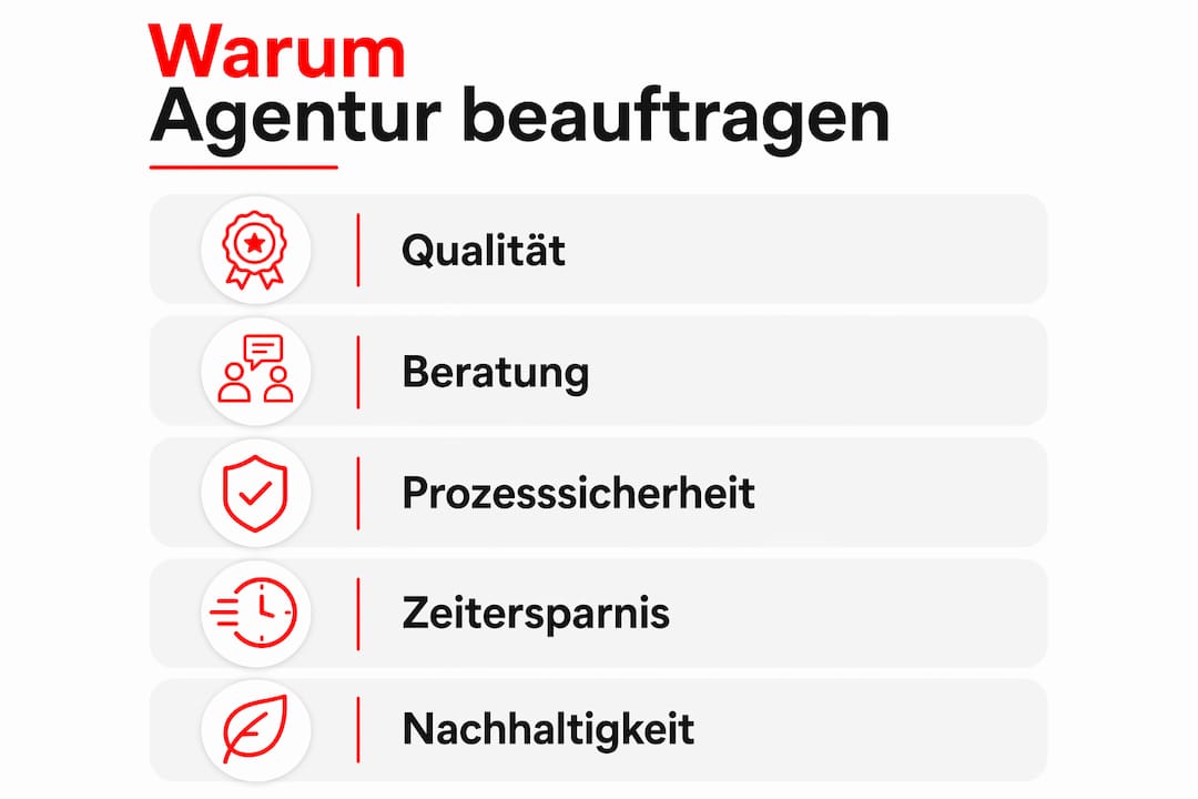 Infografik: Diese Vorteile bietet Ihnen eine professionelle Textildruck-Agentur